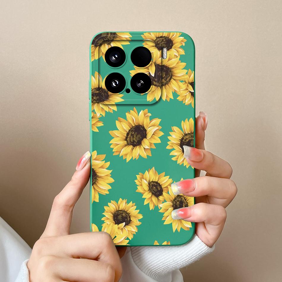 Candy Case For Xiaomi 15 Pro Phone Housing Soft Liquid Silicone Upgrade Full Protection Flowers Back Cover For Xiaomi15 Pro Capa