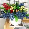 Artificial Flower High Simulation Texture No Maintenance Purple Blue Berries Branch Natural Look Fake Berries
