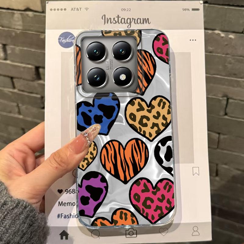 Pink Cherry Bow Leopard Star Heart Girls Women Phone Case For Xiaomi 14T 13T Pro 14Tpro 11 Lite 5G NE Shockproof Fundas Cover