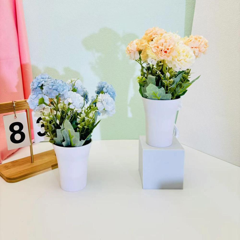 Kunstblumentopf-Set mit realistischem Grün für Indoor-Garten und Fensterdekoration