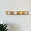 A25F-Wall Hooks 5-Pack Wooden Animal Flower Shaped Hangers For Kids Room Decor Princess Bedroom Organizer Cute Style