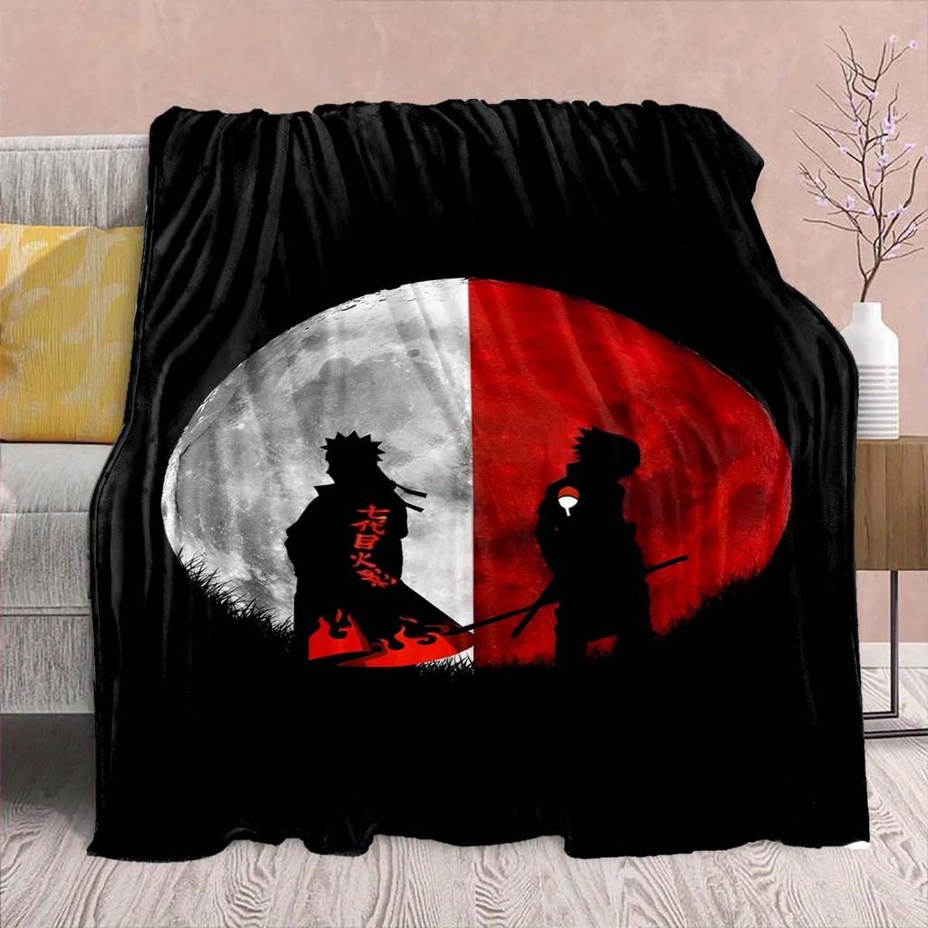 Naruto Anime Flannel Blanket - Soft Warm Perfect for Sofa, Bedding Camping Travel Office Home Decor -QJY