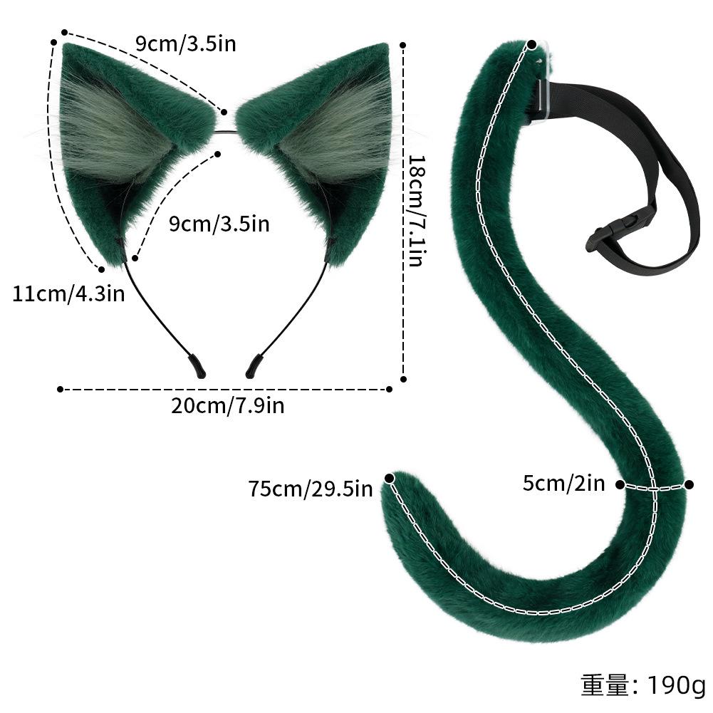 Anime Maomao Cosplay Pruik The Apothecary Diaries Mao Mao Cosplay Groen Haar Oren Hoofddeksel Staart Dames Halloween Feest Accessoires