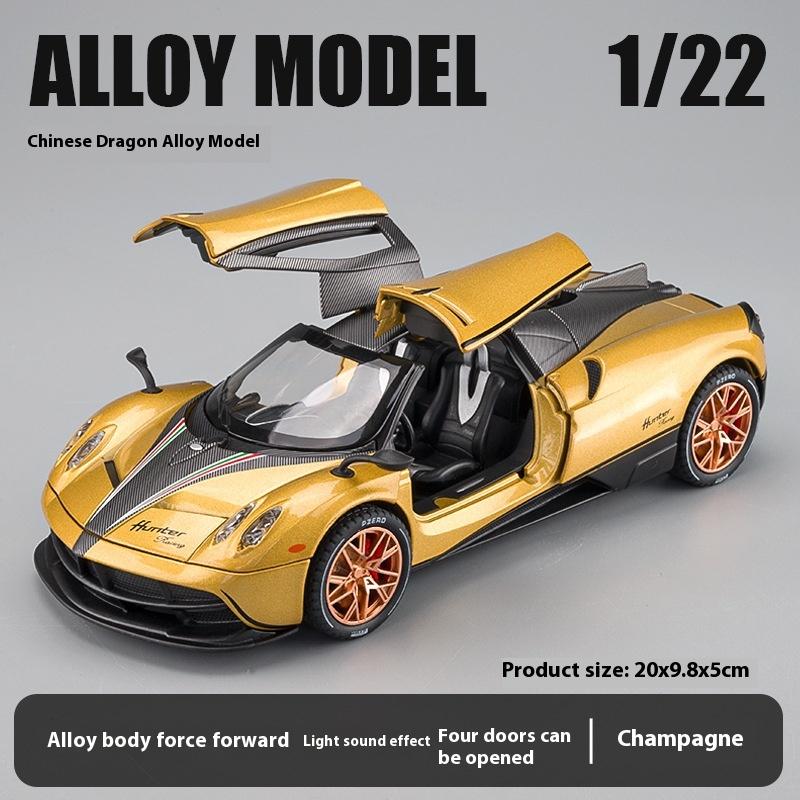 1/22 Pagani Huayra Dinastia Liga Super Carro Diecast Metal Modelo Clássico Asa de Gaivota Porta Coleção Ornamento Brinquedo Infantil Presente