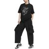 Nike Sportbekleidung Logo Design Gerade Bein Gestrickte Sporthose Damen Hose Schwarz HQ4751-010