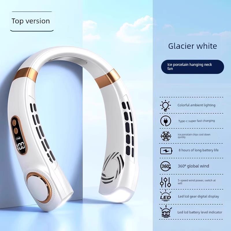 Hanging Neck Fan Bladeless Portable Cooling 2026 New Model Personal Mini USB Electric Fan Rechargeable with Long Battery Life