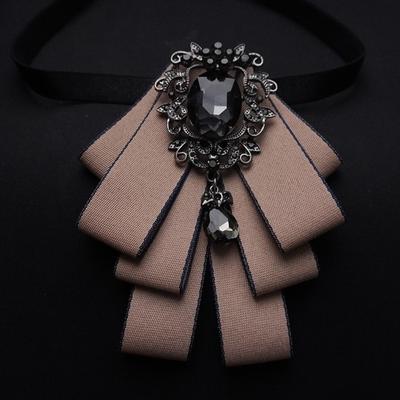 Brooch Accessories Polyester Bowtie Crystal Fabric Bow Tie Diamond Neck Decoration Casual Wear