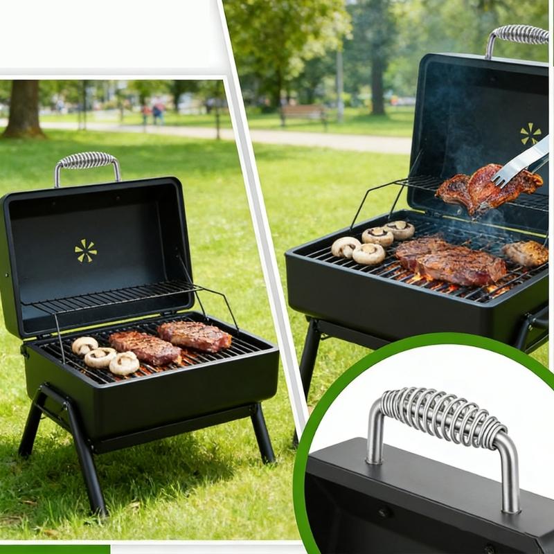 Robuster Federgriff aus Edelstahl für BBQ-Grill-Ersatz mit Schweißdesign und komfortablem Griff P9YB