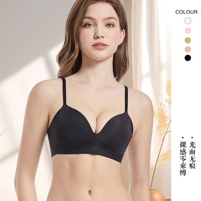 Bügel-BH Damen-BH ohne Abdrücke und atmungsaktiv kleine Brüste angehoben, um ein Hängen zu verhindern Herbst glänzender Damen-Stil