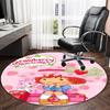 1pc Princess Strawberry2 Carpet, Round Rug, Comfortable, Suitable for Entryways, Living Rooms, Office, And Bedrooms, Christmas Decoration