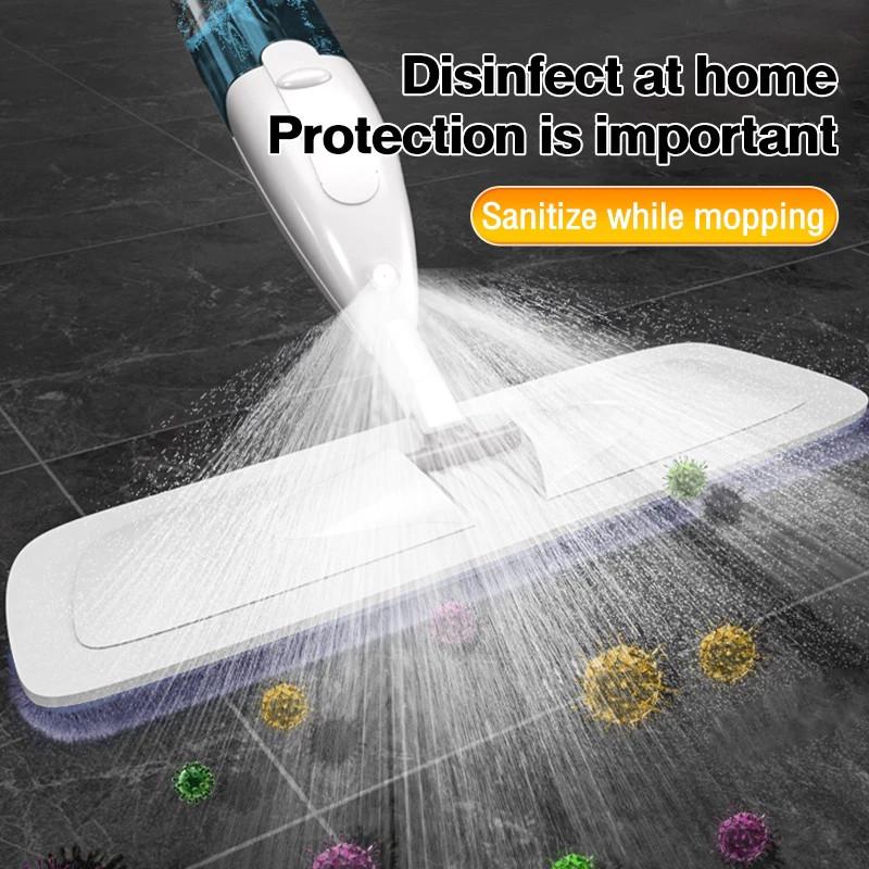Waterproof Spray Mop With Telescopic Handle And Microfiber Pads For Hard Floor Maintenance