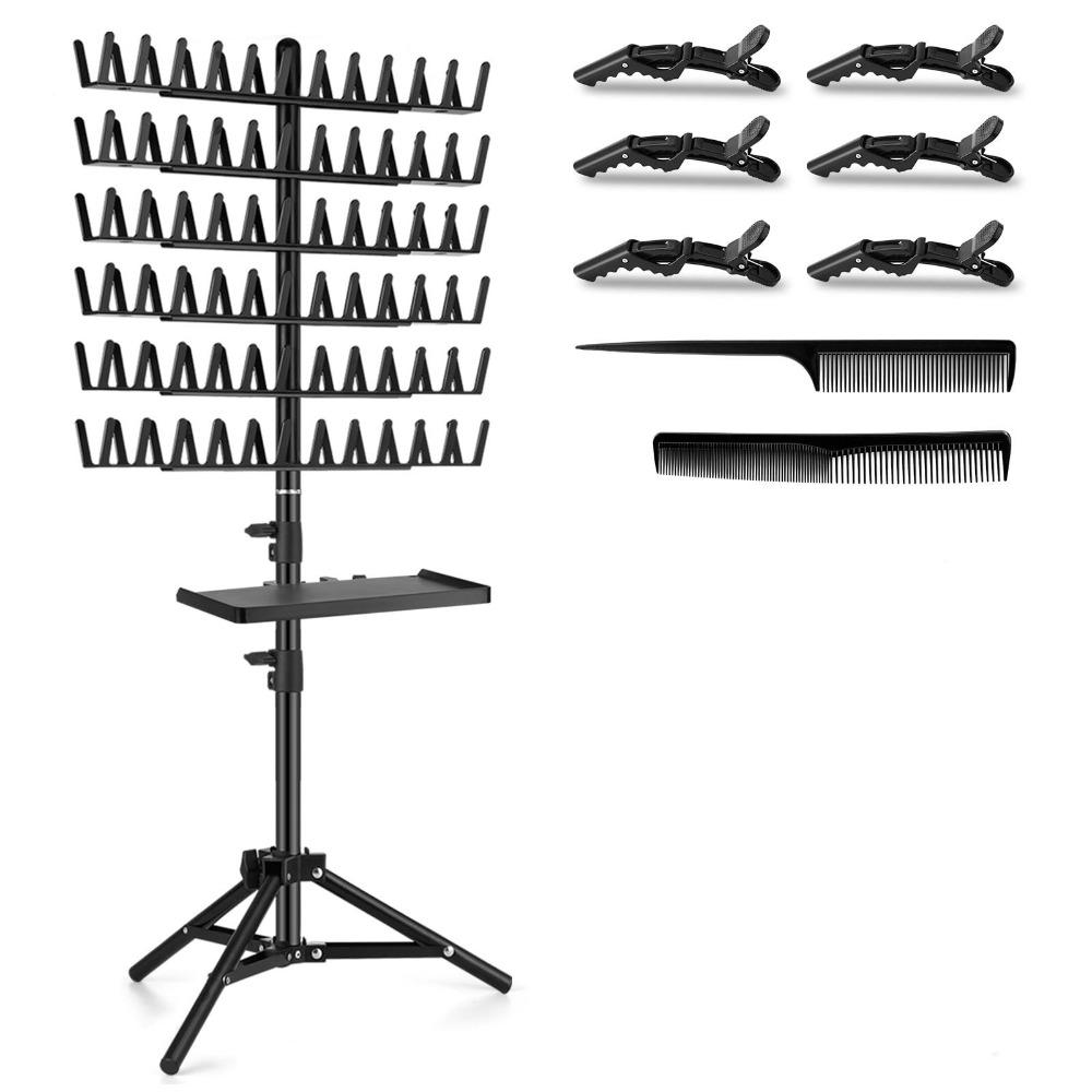 

Display Stand Adjustable Braiding Rack Braiding Hair Hair Extension Holder for Salon Home чёрный