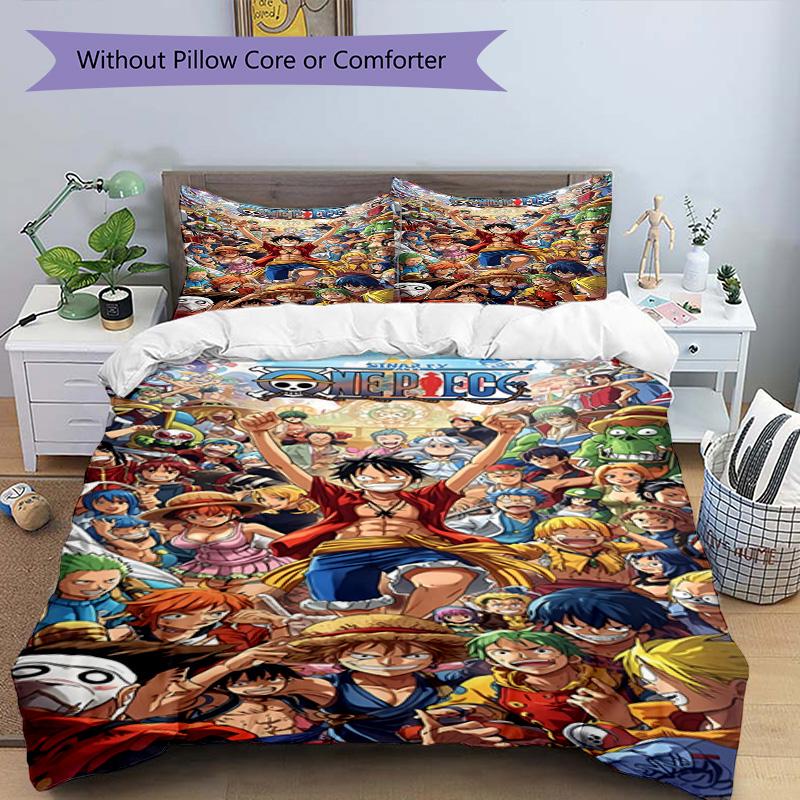 3pcs Duvet Cover Set (1*Duvet Cover + 2*Pillowcase, Without Core), One Piece Print Bedding Set, Bedroom Decor, All‑Season, Birthday Gift