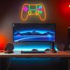 Gamer Neon Sign, LED Game Controller Gamepad Gaming Neon Light Sign for Game Room Wall Decor, Scrolling Color Changing Flashing Modes, Video Game