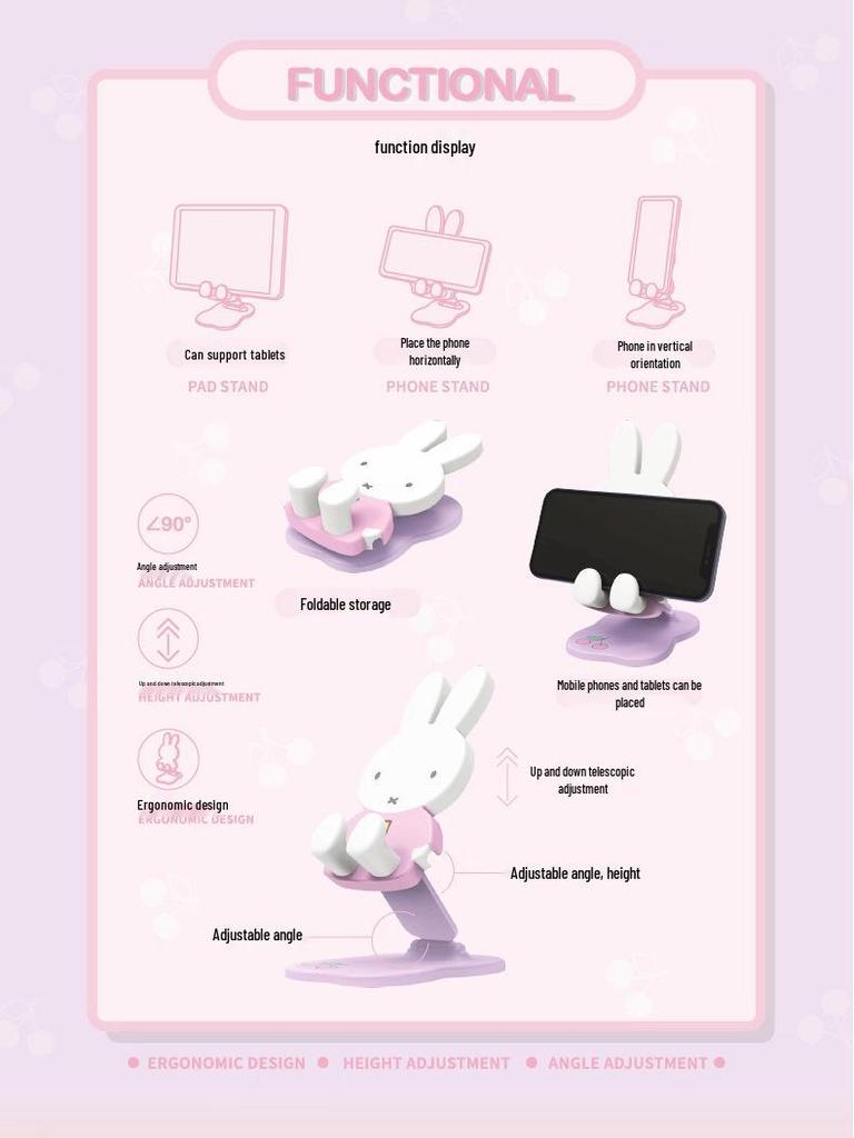 Miffy Rabbit Foldable Phone Stand Blind Box Figure - Cute Desktop Ornament