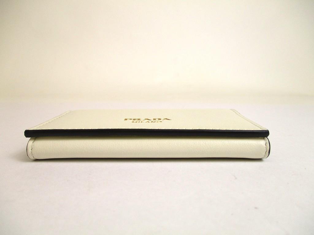 Authentic PRADA White Soft Leather Card Case Card Holder #a801  Refurbished