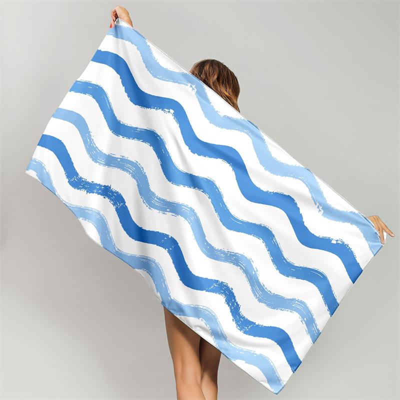 Microfiber Quick Drying Printing Polyester Beach Towel Digital Printing Quick Drying Bath Towel Custom Beach Swimming Towel 75*150cm&299 and Below синий