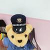 Cute Polices Bear Keychain Charm Unique Polices Bear Key Chain Soft Plush Keyrings Bag Decoration for Everyday Use