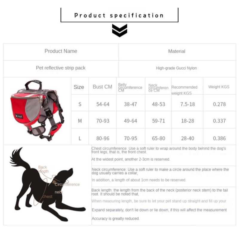 Pet Supplies Reflective Strips Pack Bags Travel Bags for Dogs Backpacks for Dogs Outdoor Leashes Pet Supplies Outdoor Activities