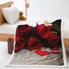 Valentine's Day Rose 2D Digital Printing Thickened Lamb Fleece Crystal Fleece Blanket One Piece Blanket