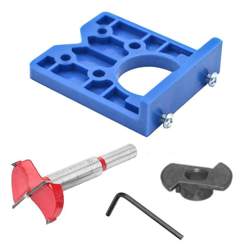 35mm Hinge Hole Drilling Guide Locator DIY Wood Furniture Door Cabinets Hinge Installation Drilling Jig ABS Woodworking Tools