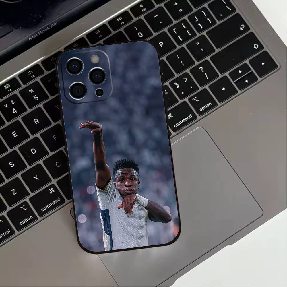 Football Player V-VINI J-JR  Phone Case For iPhone 17,16,15,14,13,12,11 Plus,Pro Max,XS,Soft Silicone Black Cover