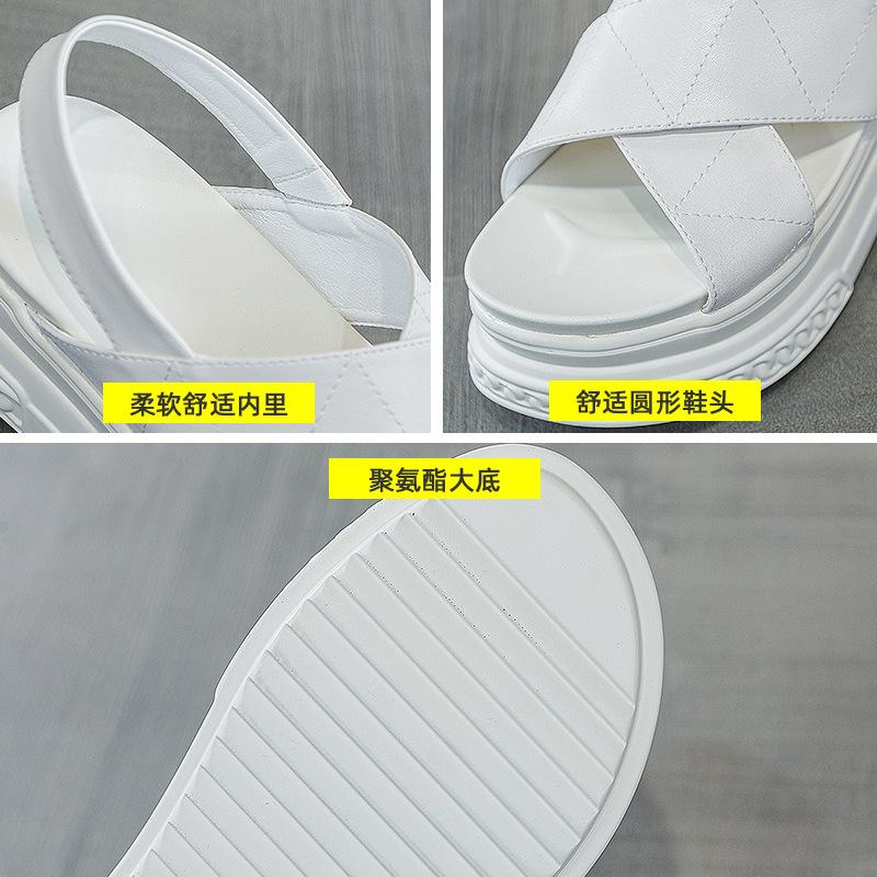 Platform Sandals Women's Summer 2025 New Cross Fashion Trend Women's Sandals Wear Fish Mouth Roman Shoes Women