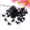 Simulation Of Small Spider Trick Fake Spider Toy Halloween Black  Small Round Spider Dark Small Animal 50packs