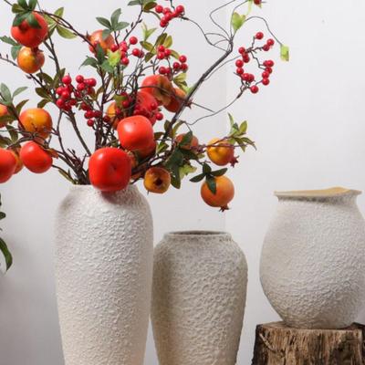 Modern Minimalist White Ceramic Vase for Flower Arrangement, Home & Dining Room Decor