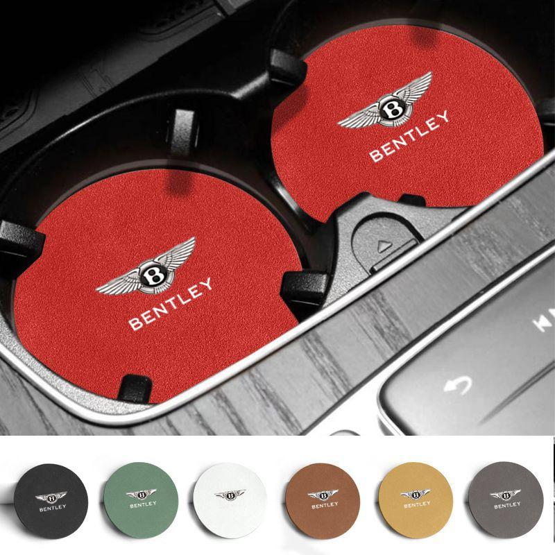Car Styling Coaster Mat Water Cup Non-Slip Pad For New Bentley Flying Spur Continental GT Bentayga Mulsanne Auto Accessories