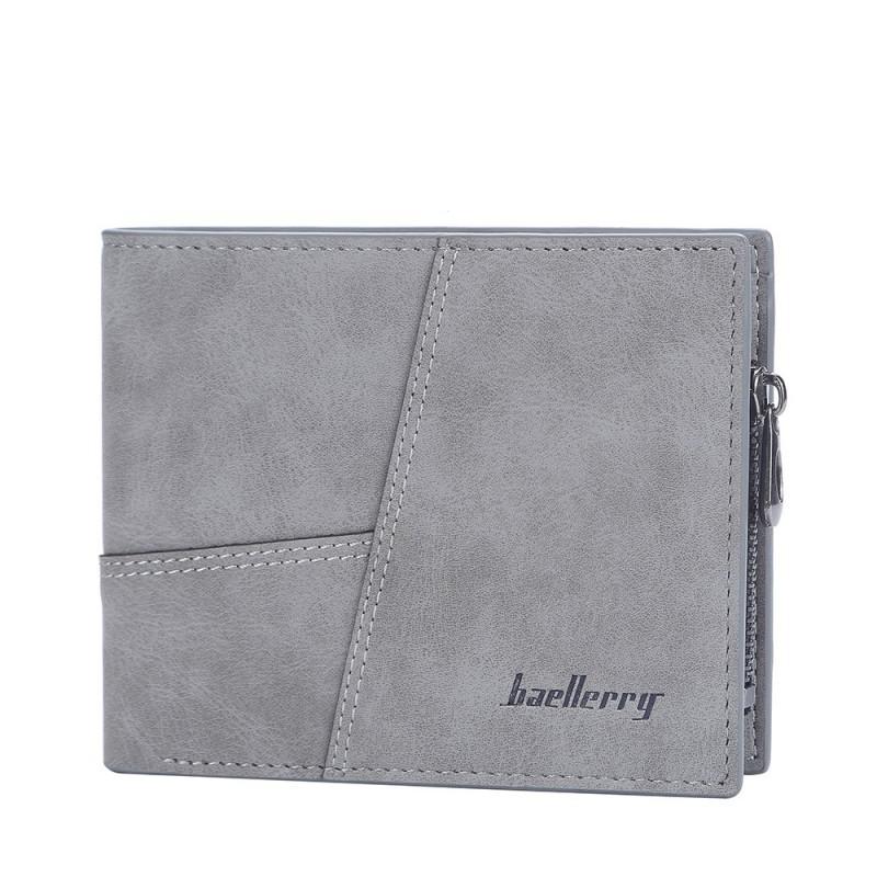 Wallet Men's Short Style European American Retro Multi Card Business Ticket Holder Vertical Zipper