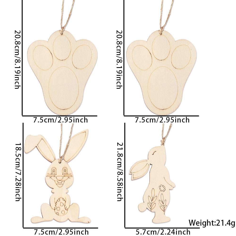 Bunte Holz-Osterei-Hase-Hängeornamente für festliche Heimdekoration