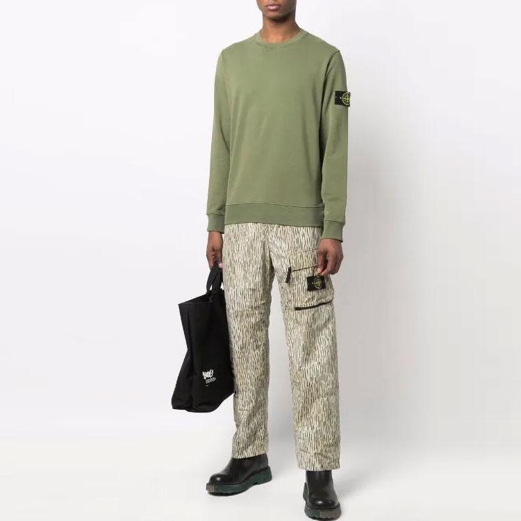 STONE ISLAND Rundhals-Sweatshirt Oliv Herren Oberteile Grün 761563051-V0058