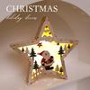 Christmas Tree Wooden Light Up Ornament With Snowman Design For Holiday Decor