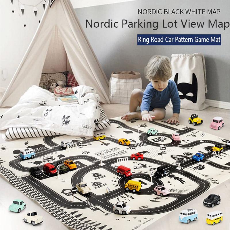 83 58cm / 130 100cm Road Mat Children Traffic Car Map Learning Toy Road Plastic Carpet Playmat Ideal For Mats City Children Playthings Games