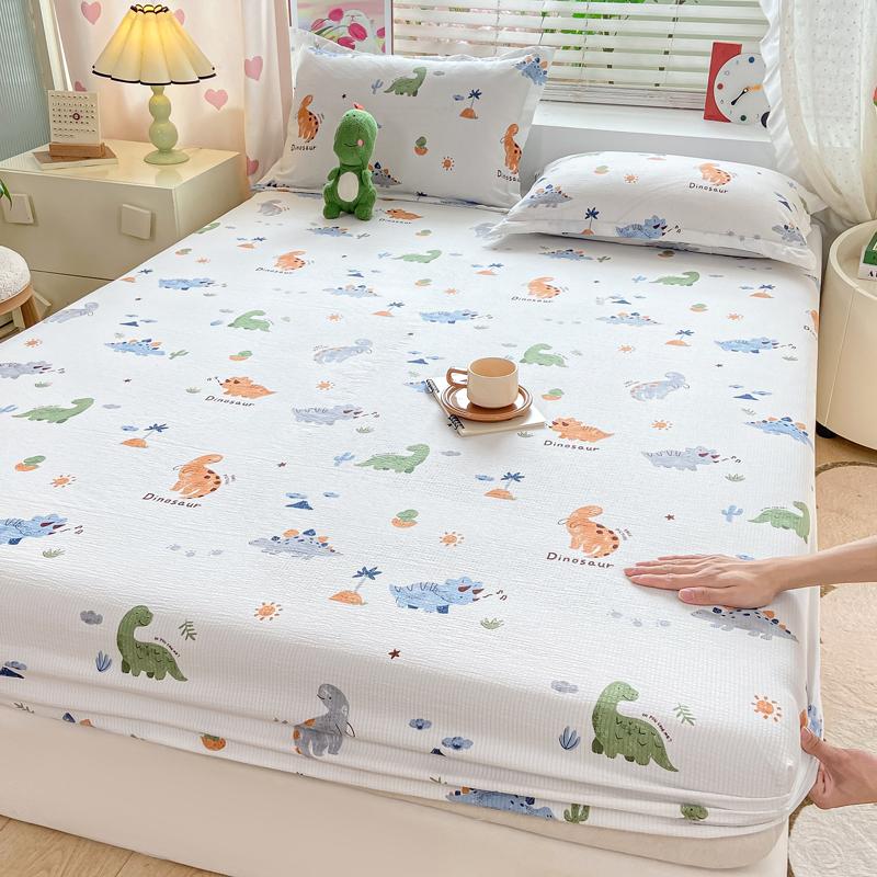 Bettbezug Hautfreundliches Bettlaken Home Elastische Spannbettlaken Bedruckter Matratzenschoner Roupa de Cama (Kein Kissenbezug)