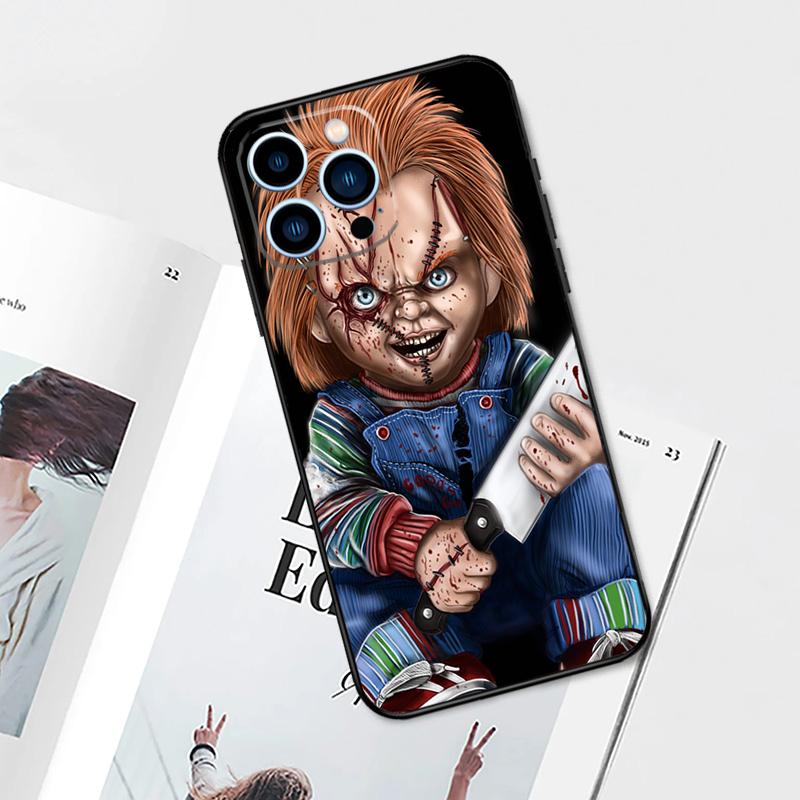 Chucky Doll Horror Movie Case For iPhone 17 Pro Max 14 13 12 11 15 16 Pro Max mini 15 Plus 16e 17 Air Phone Cover