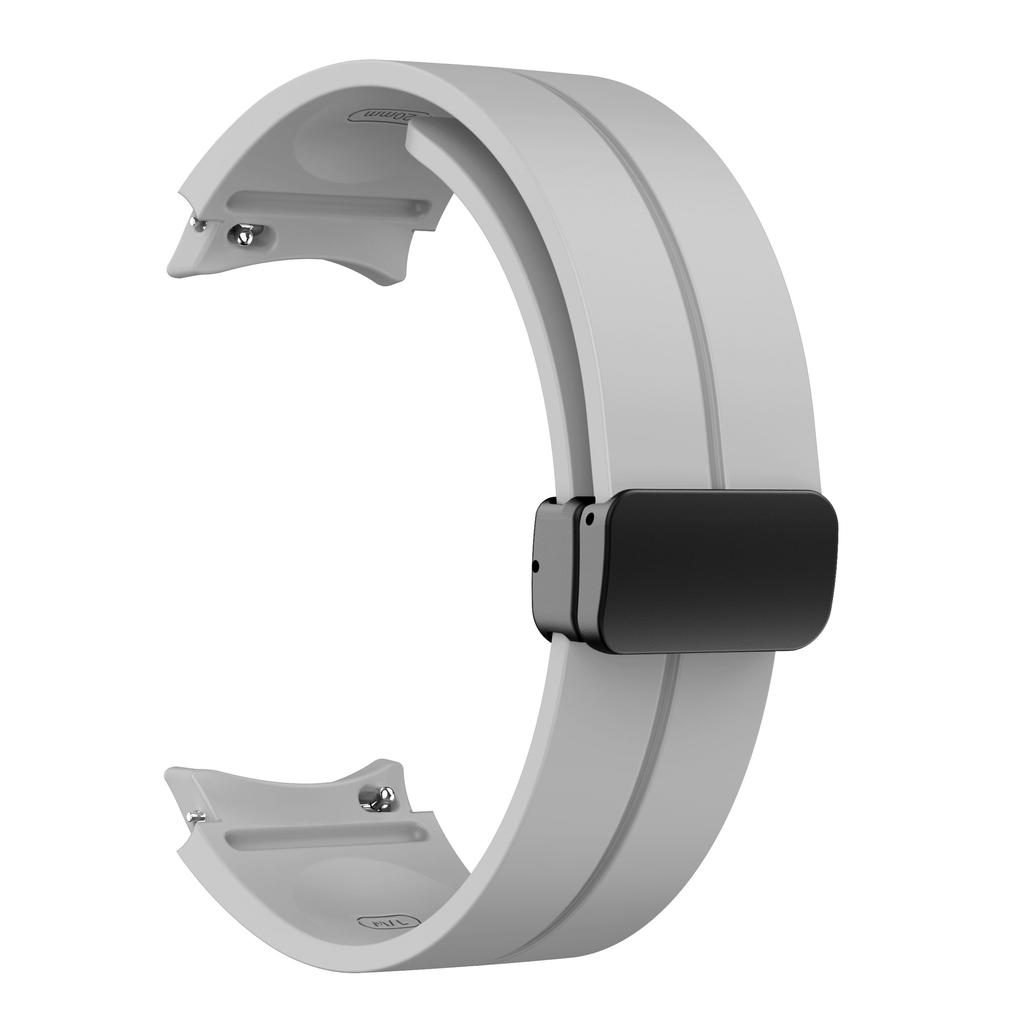 Magnetische D-gesp Siliconen Band Voor Samsung Galaxy Watch 6 5 4 Serie Sportband Voor Galaxy Watch 45 44 40/Classic 47 46 43 42