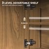 Bathroom Mirror Cabinet With Soft Close Doors And Adjustable Shelf Natural Wood Finish