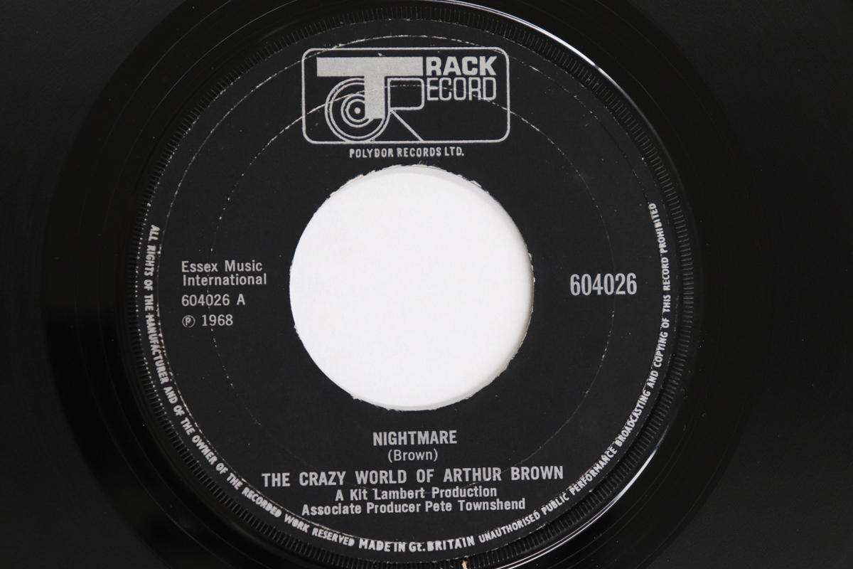 

7inch Record CRAZY WORLD OF ARTHUR BROWN Nightmare 604026 Track Record 1968 UK Rock Used