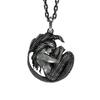 Fashionable Mermaid Pendant Necklace Geometric Pattern Men Decoration Women
