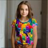 Mädchen Kleidung Sommer Cartoon Katze Grafik Kinderkleidung Kinder Kunst Kritzeleien Kurzarm T-Shirt Lässig O-Ausschnitt Kinder Top