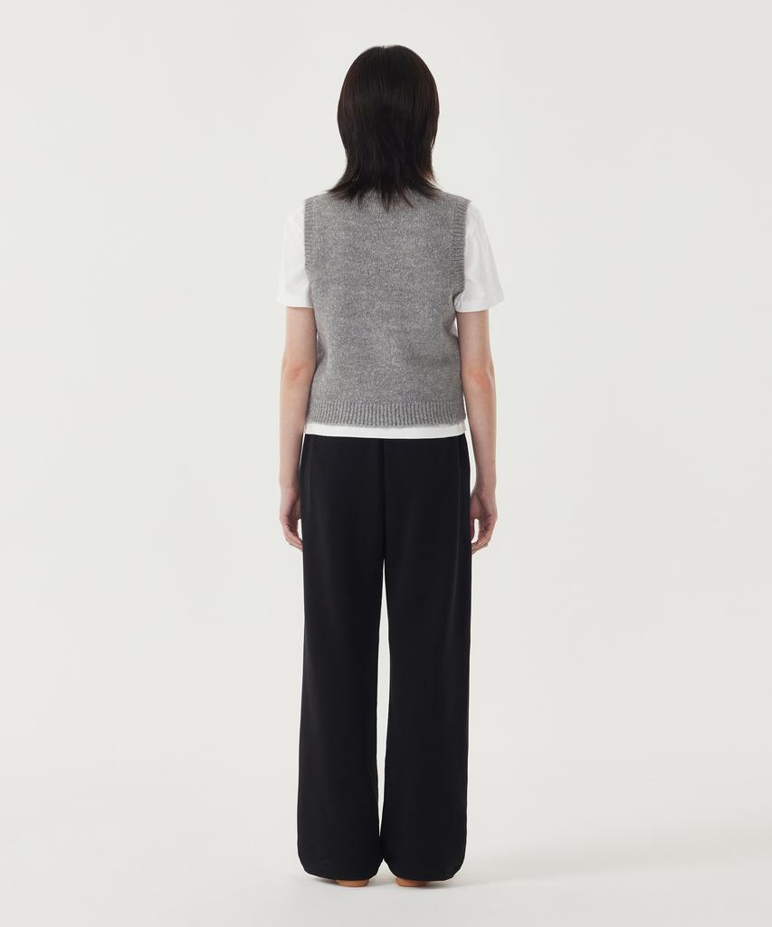 COVERNAT WOMAN Cable Knit Vest Melange Gray