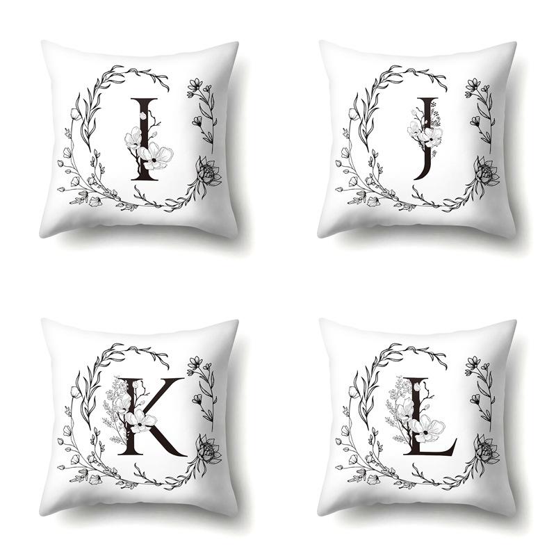 Polyester Pillowcase INS Style Garland 26 English Letter Printing Pillowcase Waist Cushion Car Seat Cover