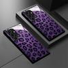 Purple Leopard Print Glass Phone Case Suitable for Samsung Galaxy S26 S25 S24 S23 S22 S20 FE/Ultra/Plus Anti Drop Back Cover
