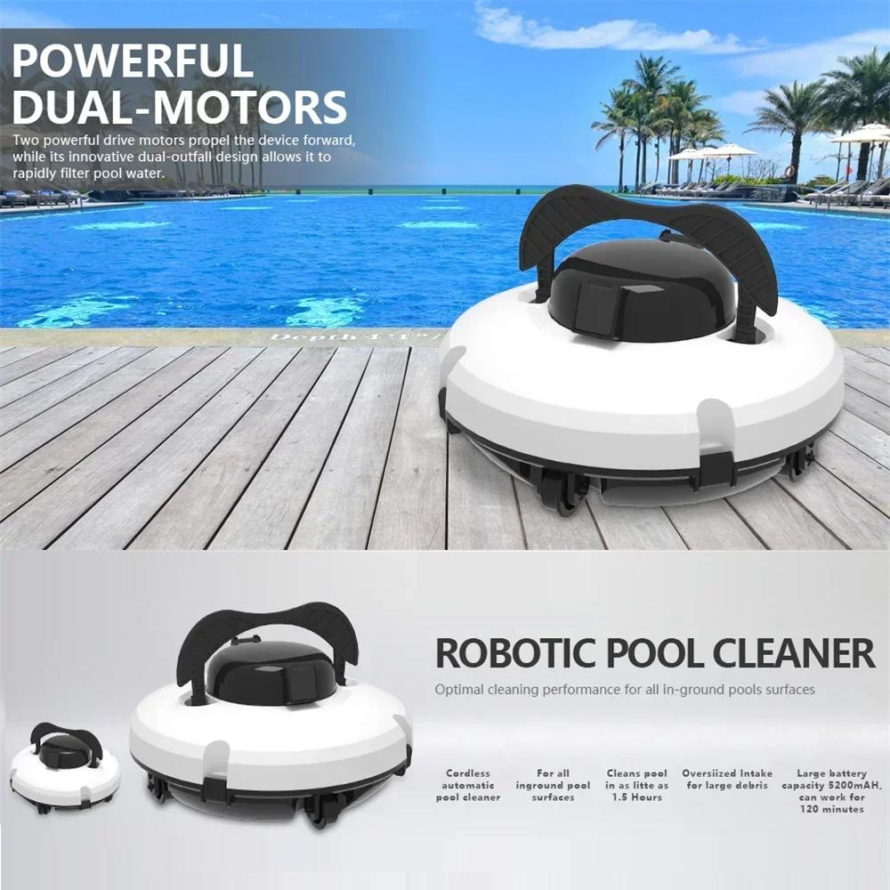 Intelligent Fully Automatic Pool Cleaner, Wireless Robot for Diving and Sucking Underwater Dirt