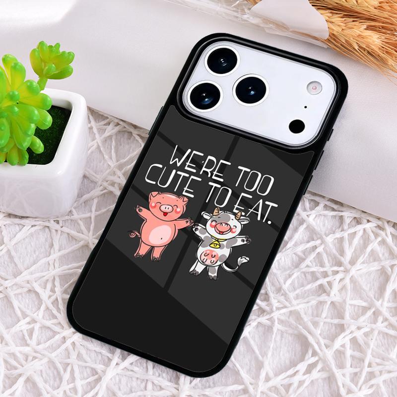 VEGAN FOOD QUOTES ANIMAL LOVE Shockproof Phone Case for iPhone 17 Air 16e 15 11 12 14 13 Pro Max Cover Coque