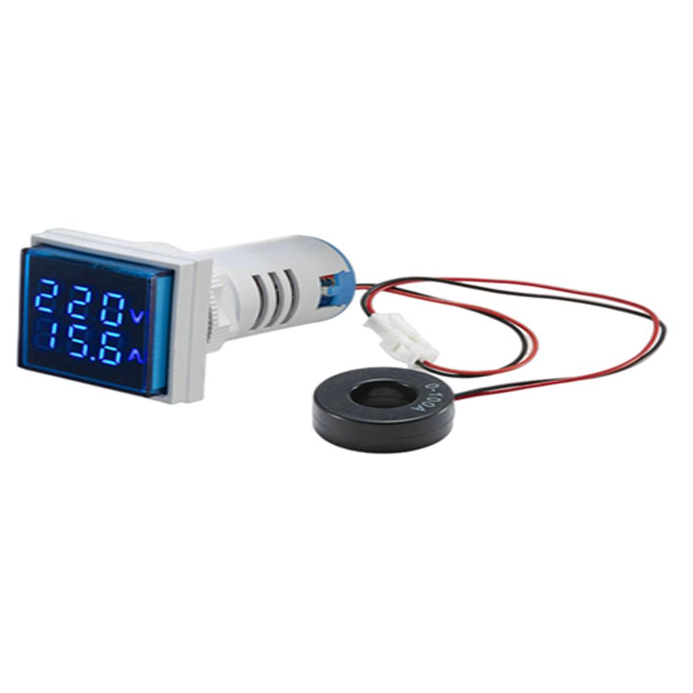 AC 50-500V 0-100A Square LED Digital Voltmeter Ammeter 110V 220V Voltage Current Meter Voltammeter Car Volt Amp Tester Detector
