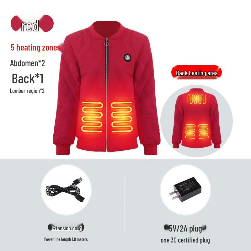 Smart Heated Cotton Jacket with Carbon Fiber for Winter Travel Protection
