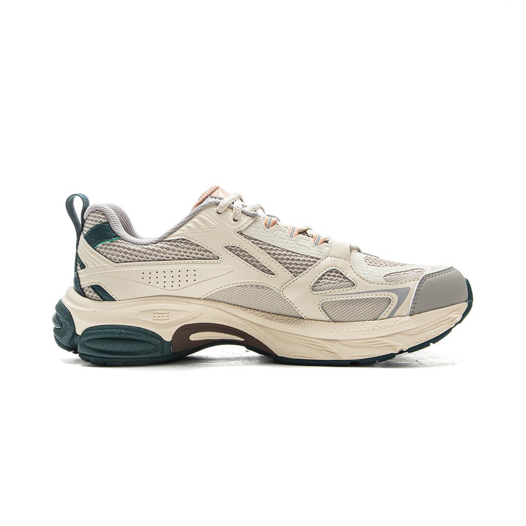 Li Ning Boom Support Cushioning Slip Resistant Abrasion Resistant Rebound Low Top Running Shoes Men's Greige ARXV005-5